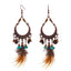 Lovely Feather Dangle Earrings with Natural Stone