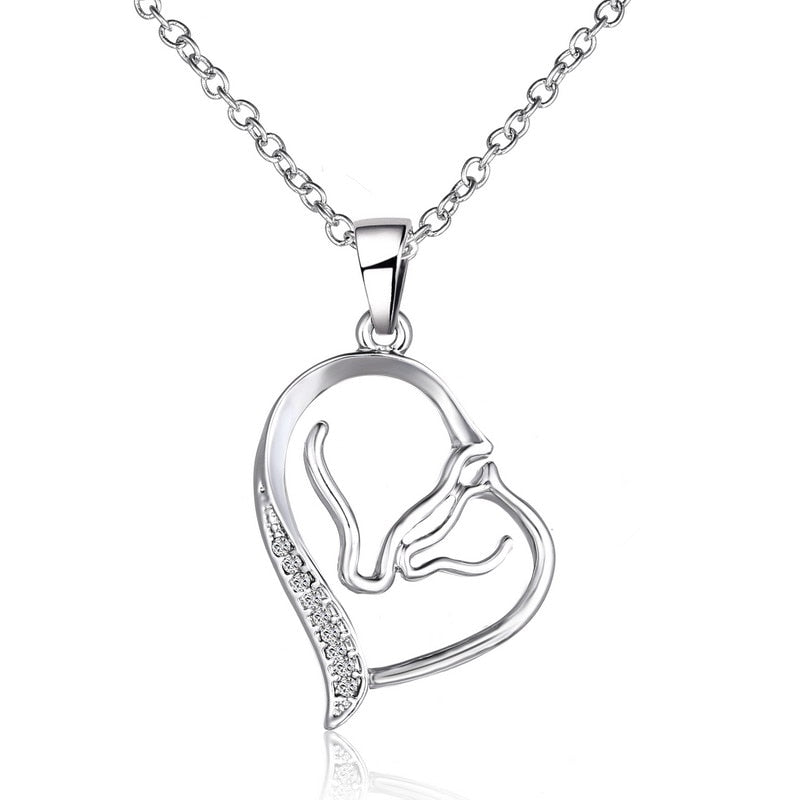 Austrian Crystal Pendant Horse Necklace - My Treasure Barn