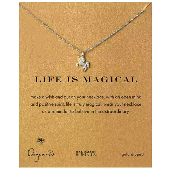 Magical Unicorn Horse Gold/Silver Pendant Necklace - My Treasure Barn