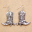 Wild West Silver Cowgirl Boots Spur Rodeo Earrings - My Treasure Barn