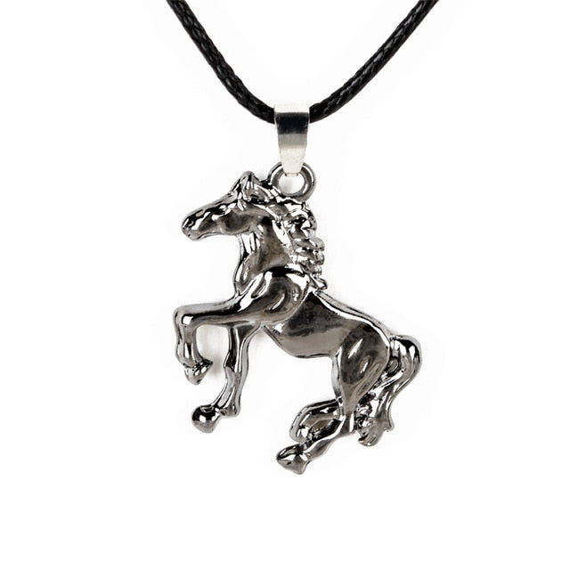 Vintage Horse Pendant Leather Necklace. - My Treasure Barn