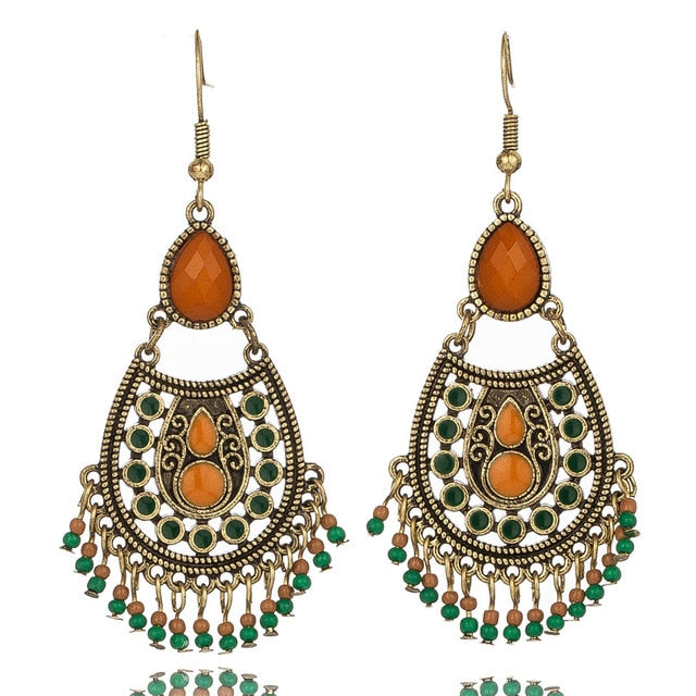 Vintage Ethnic  Drop Earrings for Women - My Treasure Barn